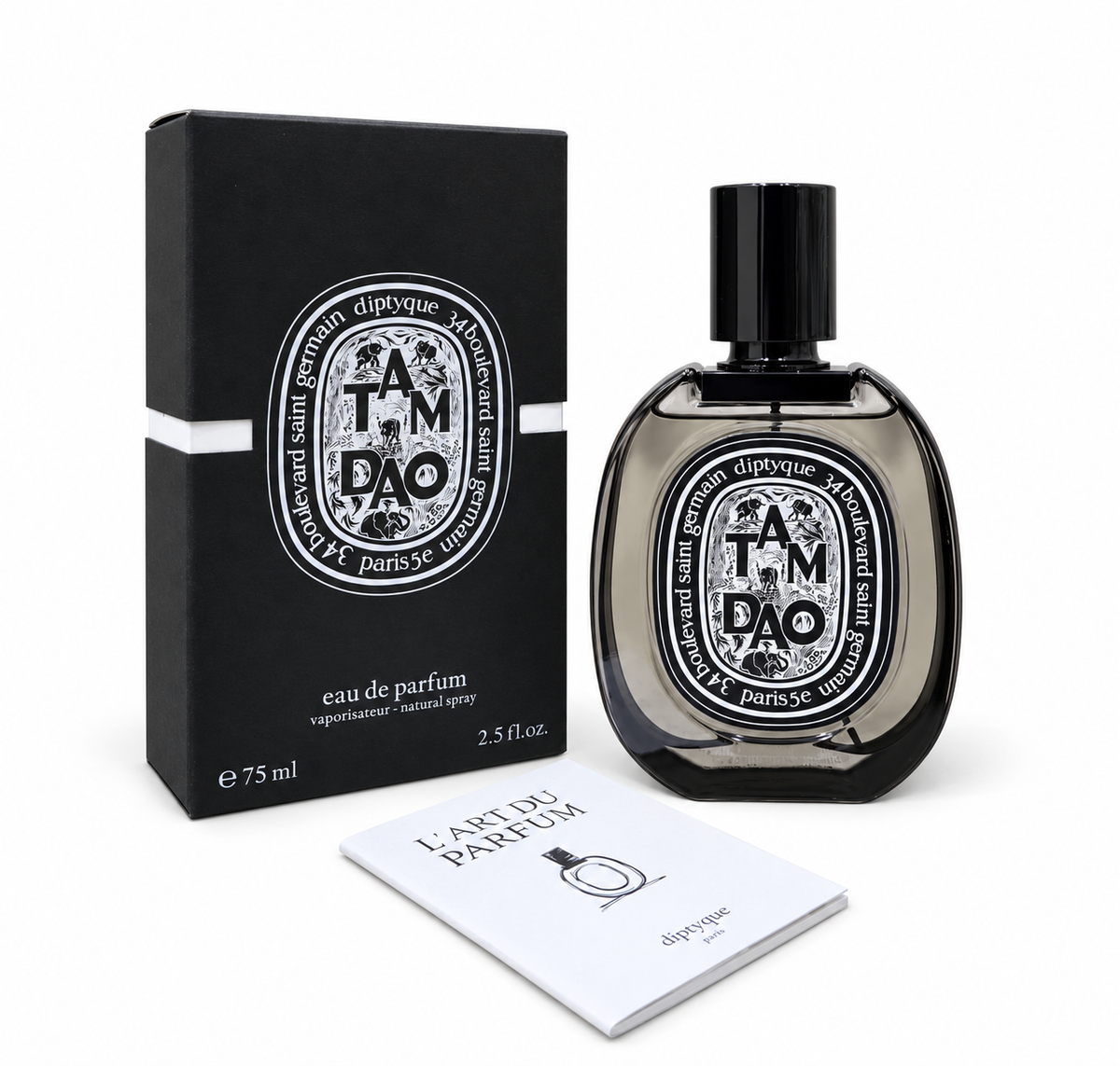 Diptyque Tam Dao Eau de Parfum 75 ml on white background