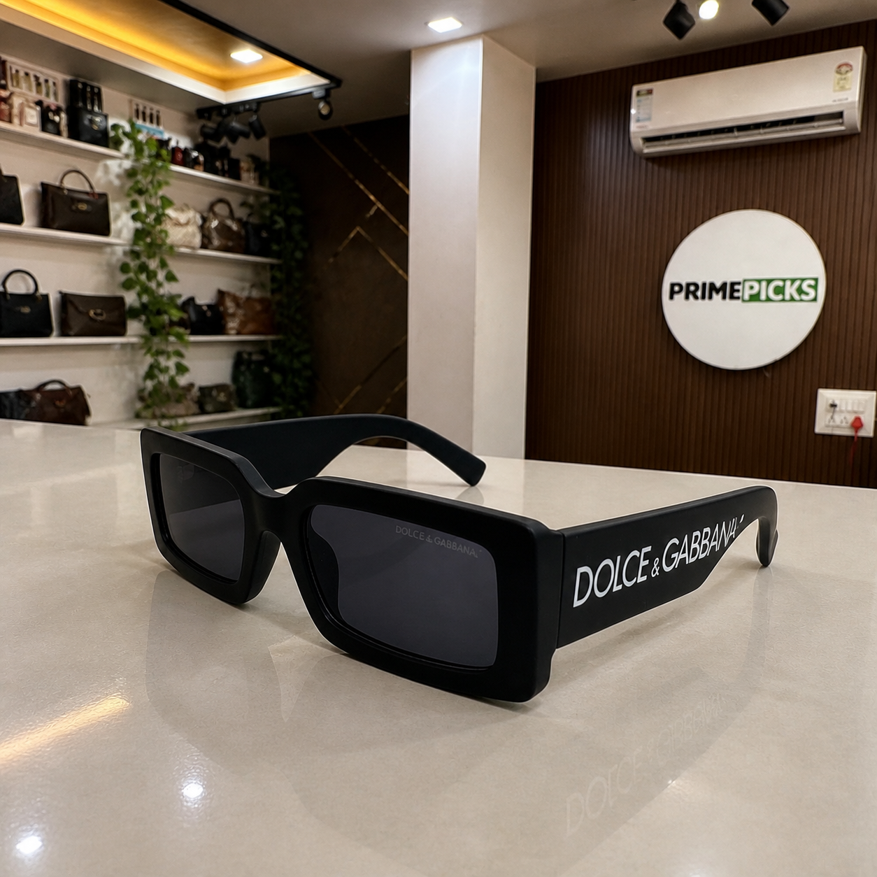 Dolce & Gabbana black chunky sunglasses product-only PrimePicks office lifestyle