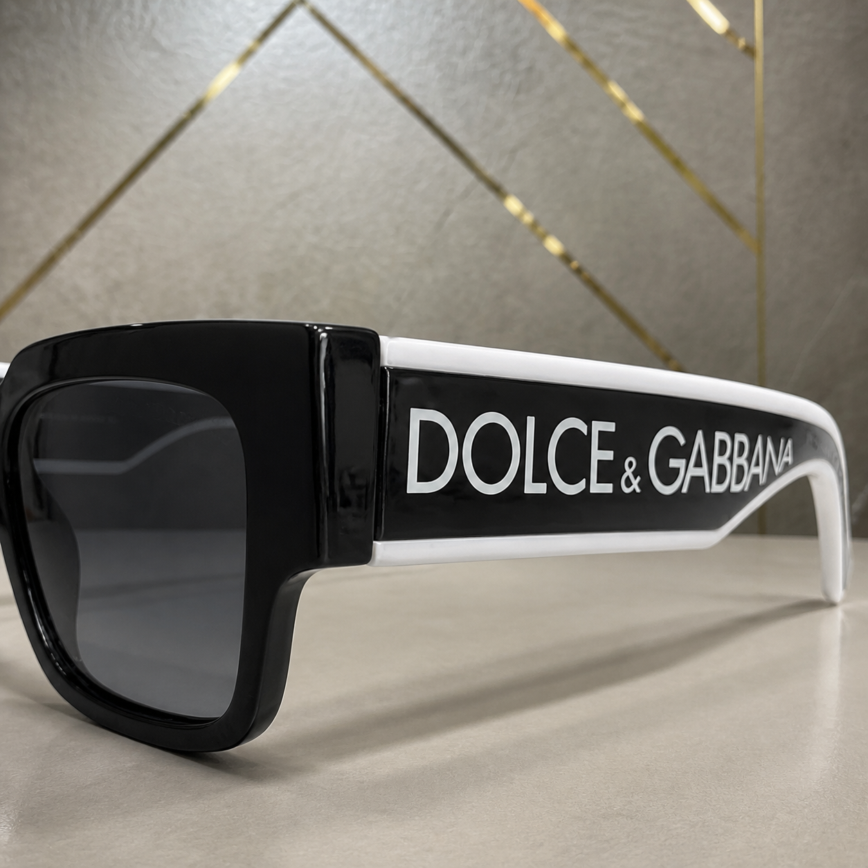 Dolce & Gabbana sunglasses white logo and inner-arm edge detail