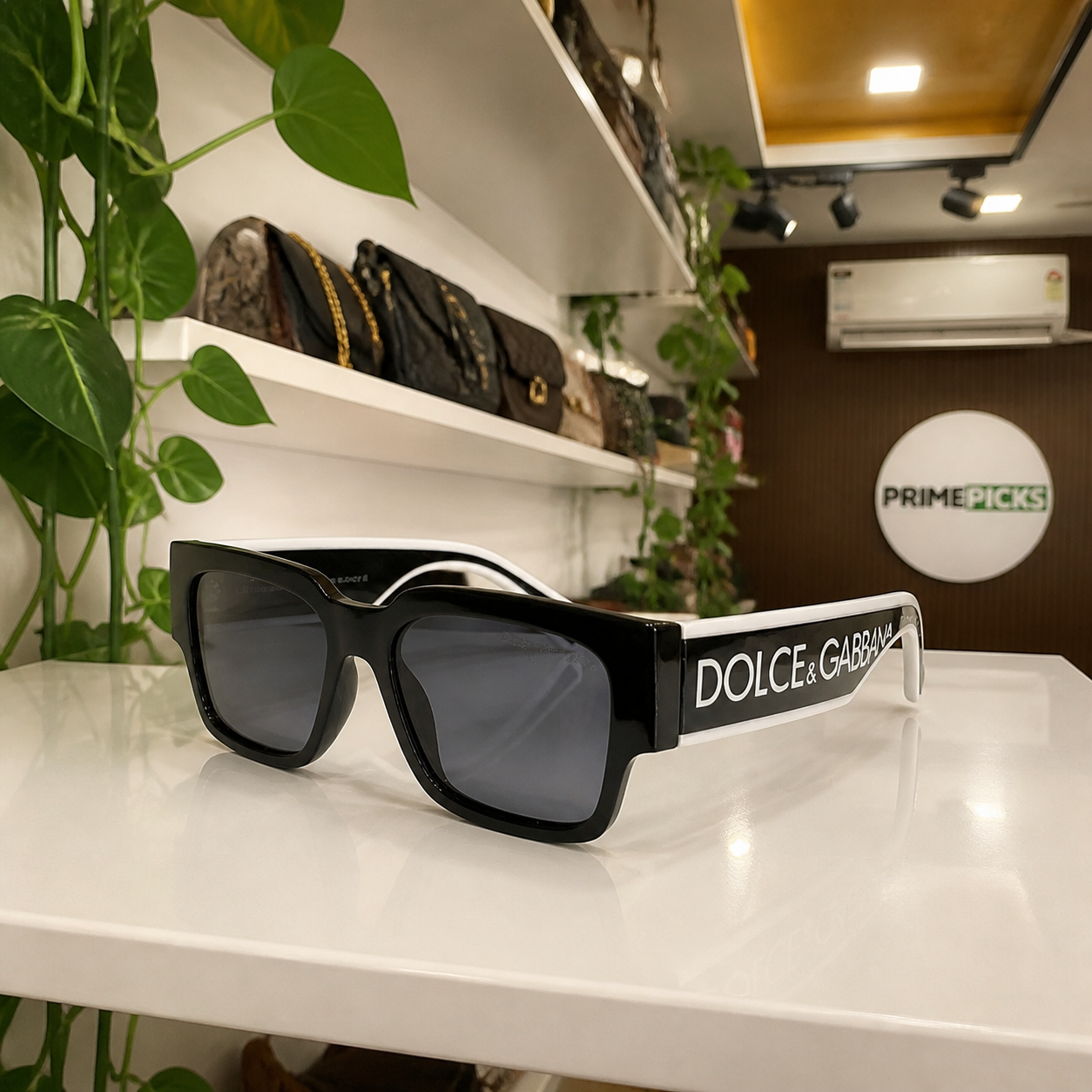 Dolce & Gabbana black oversized sunglasses product-only PrimePicks office lifestyle