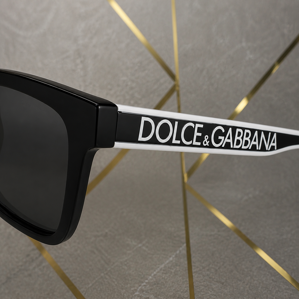 Dolce & Gabbana sunglasses white logo and bordered temple detail
