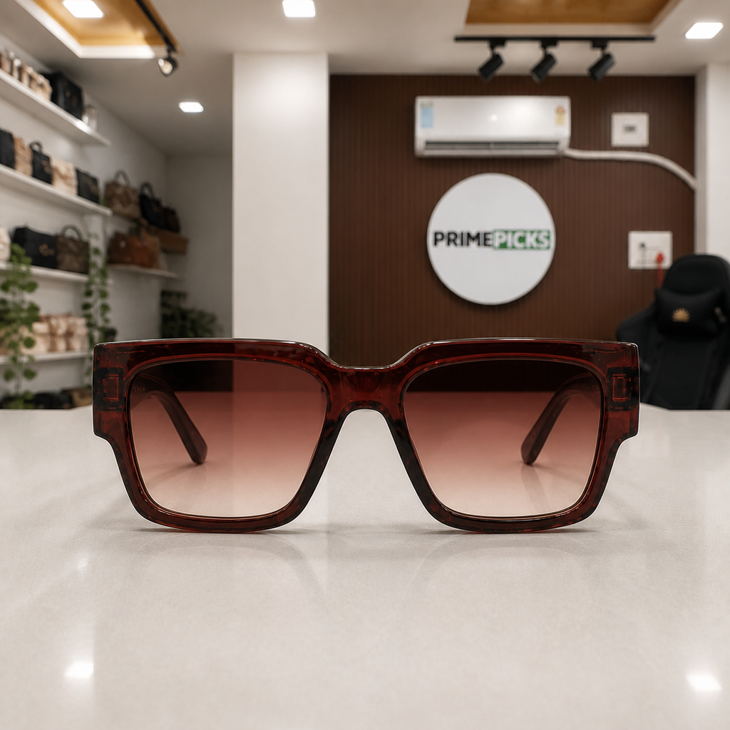 Dolce & Gabbana burgundy square sunglasses straight-on front view