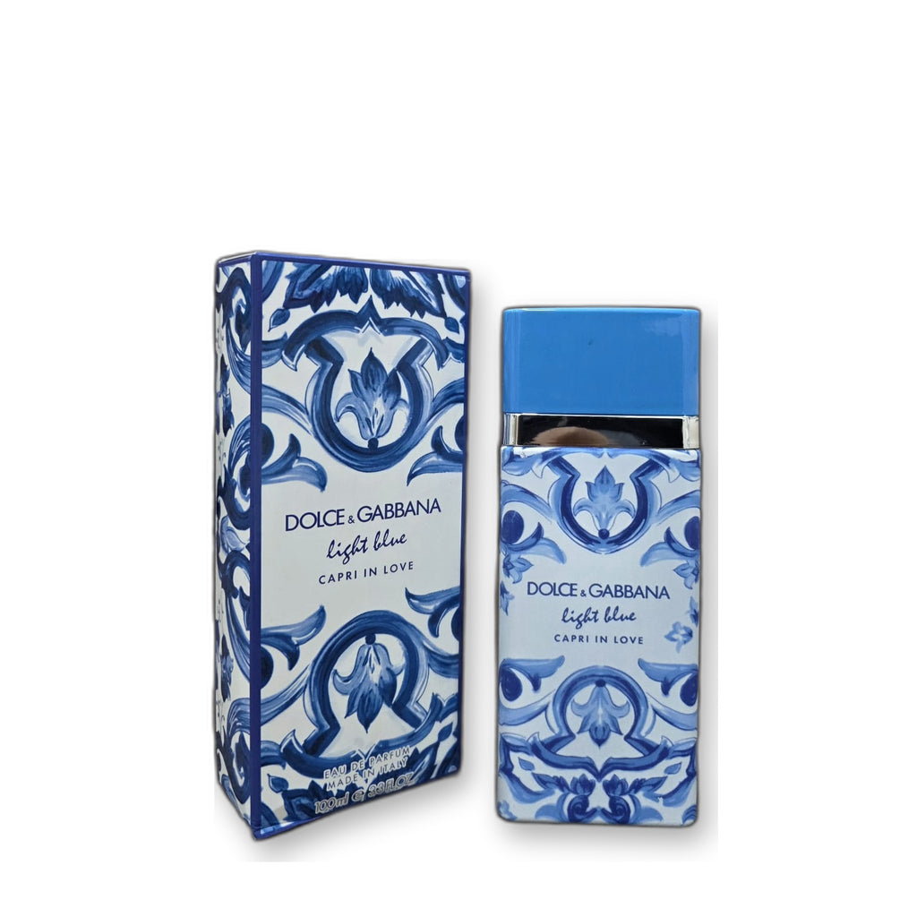 Dolce & Gabbana Light Blue Capri in Love Eau de Parfum 100 ml on white background
