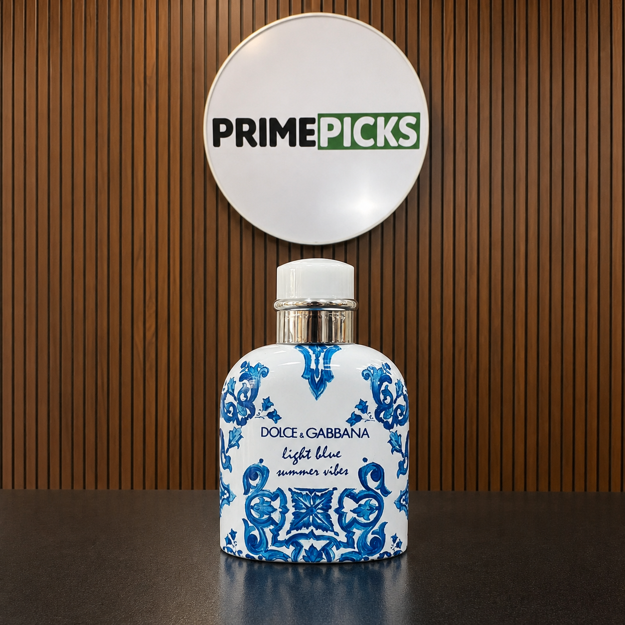 Dolce & Gabbana Light Blue Summer Vibes Pour Homme bottle at the PrimePicks office