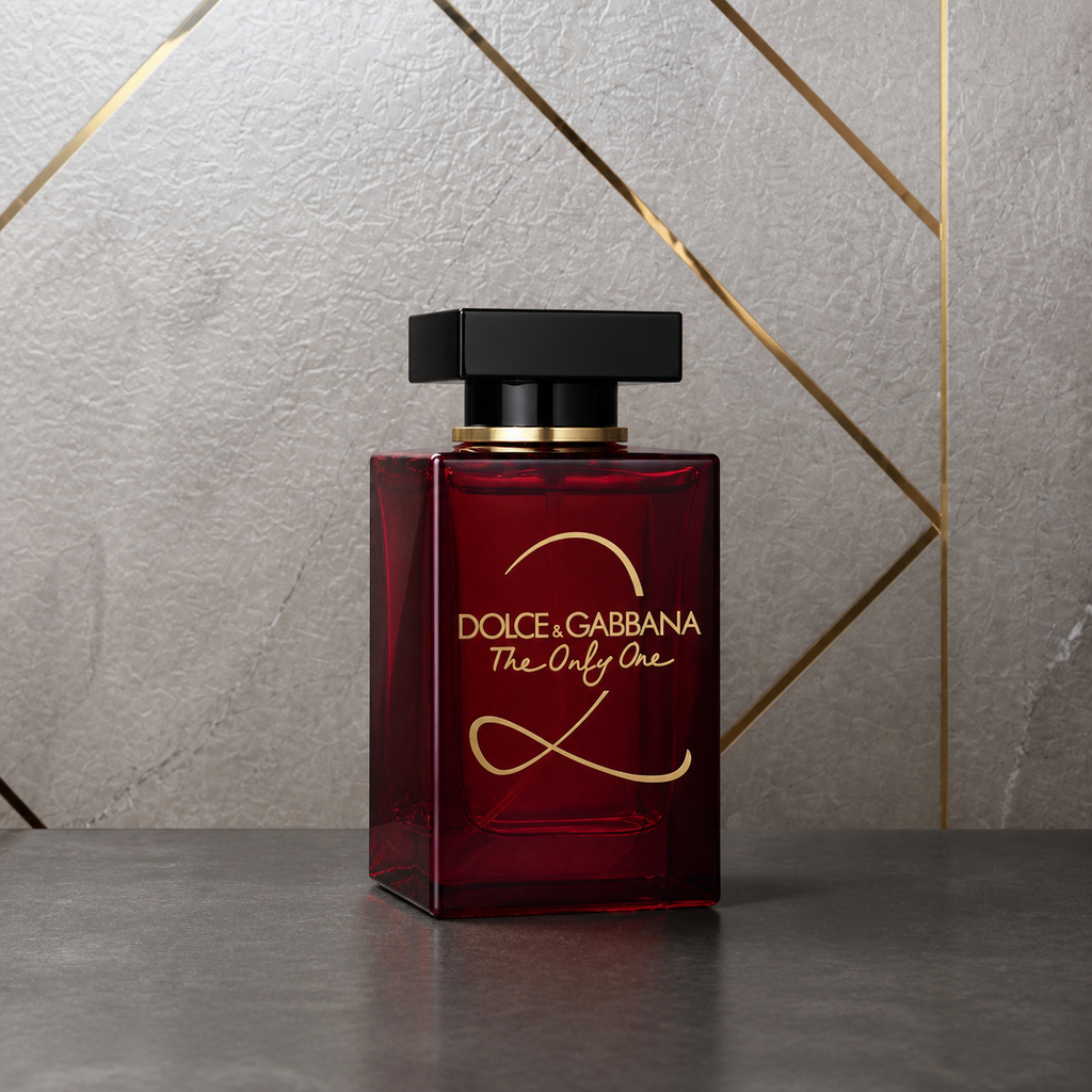 Dolce & Gabbana The Only One Eau de Parfum 100ml bottle against the PrimePicks stone wall