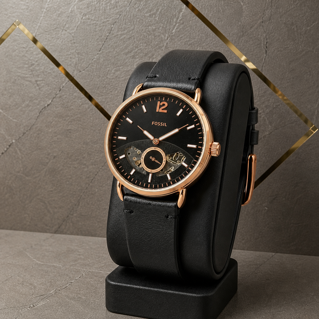 Fossil Commuter automatic watch three-quarter view