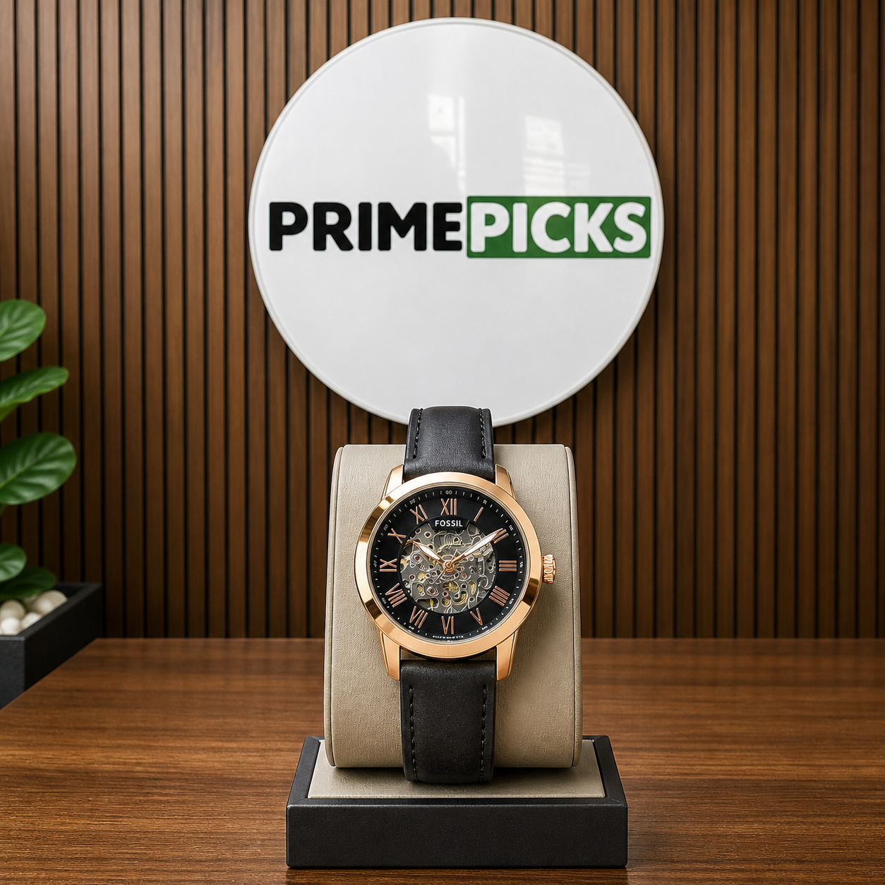 Fossil Grant ME3102 automatic skeleton watch in Primepicks office