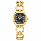 Fossil Harlow ES5485 gold-tone watch with black Roman numeral dial on white background