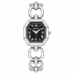 Fossil Harlow ES5485 silver-tone watch with black Roman numeral dial on white background