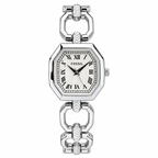 Fossil Harlow ES5485 silver-tone watch with white Roman numeral dial on white background