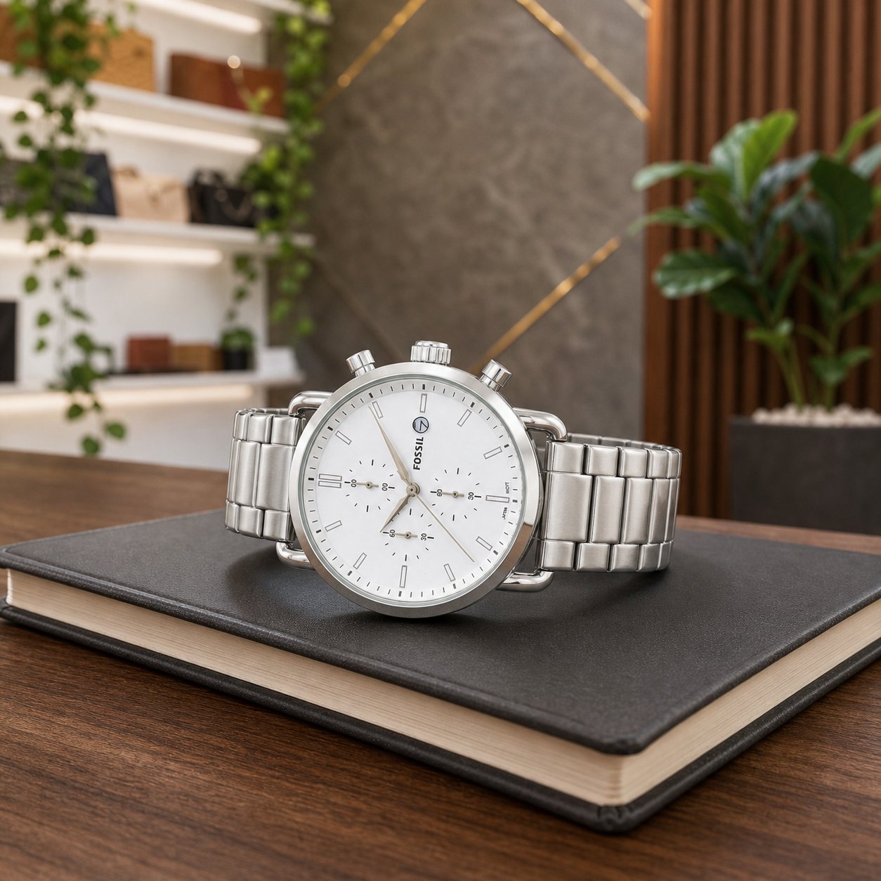 Fossil White Dial Commuter — PrimePicks office lifestyle