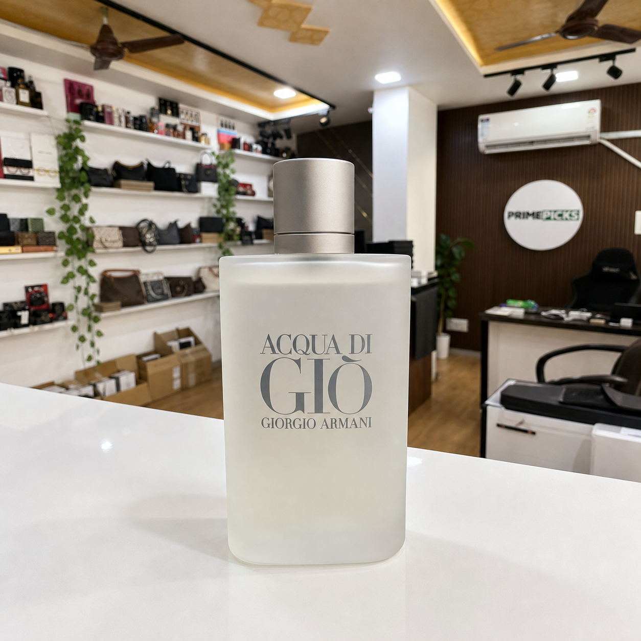 Giorgio Armani Acqua di Giò bottle inside the PrimePicks store