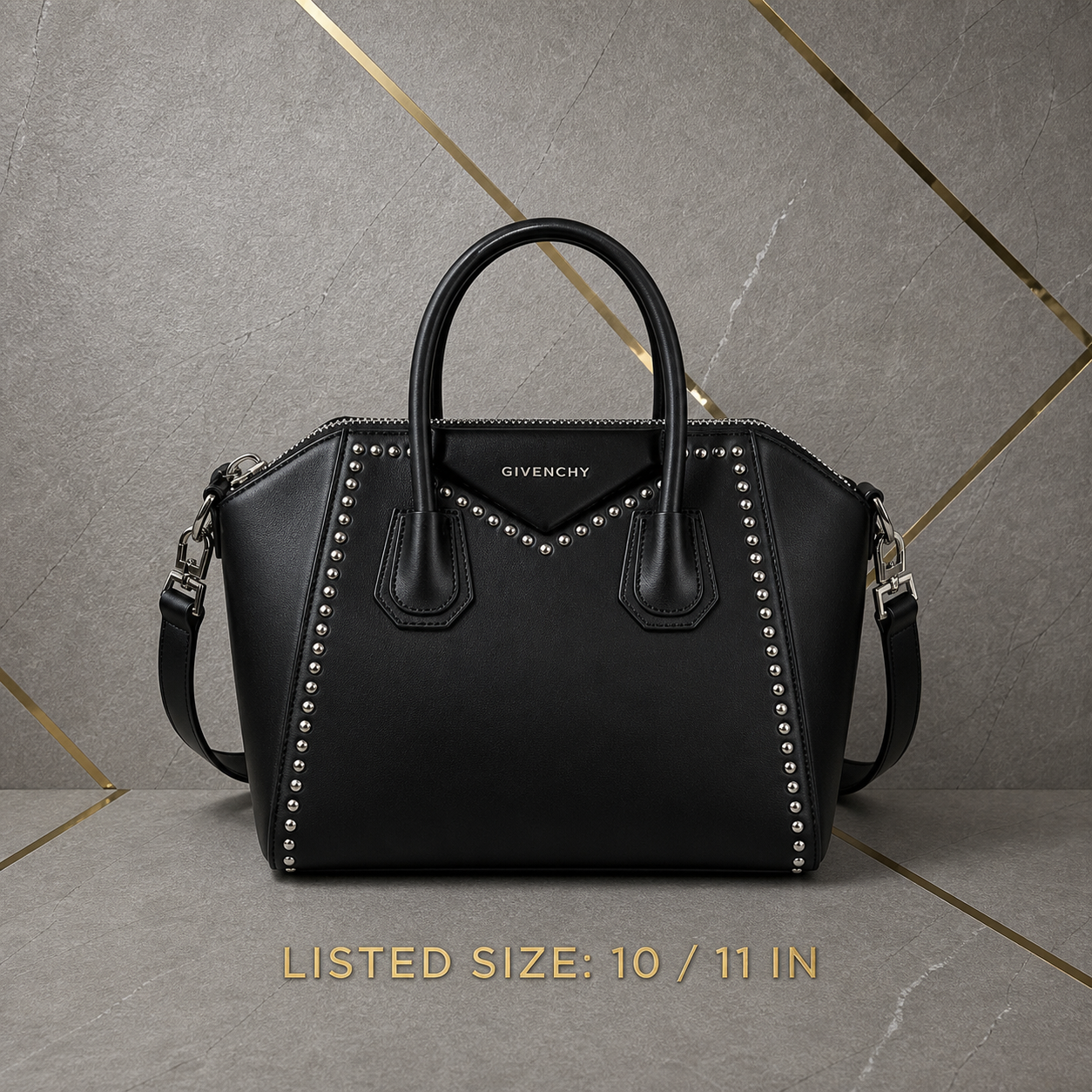Givenchy Antigona Studded Satchel listed size 10 by 11 inches