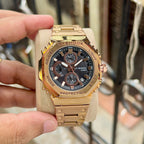 Close-up of Casio G-Shock GMC-B2100D rose-gold-tone watch with black dial