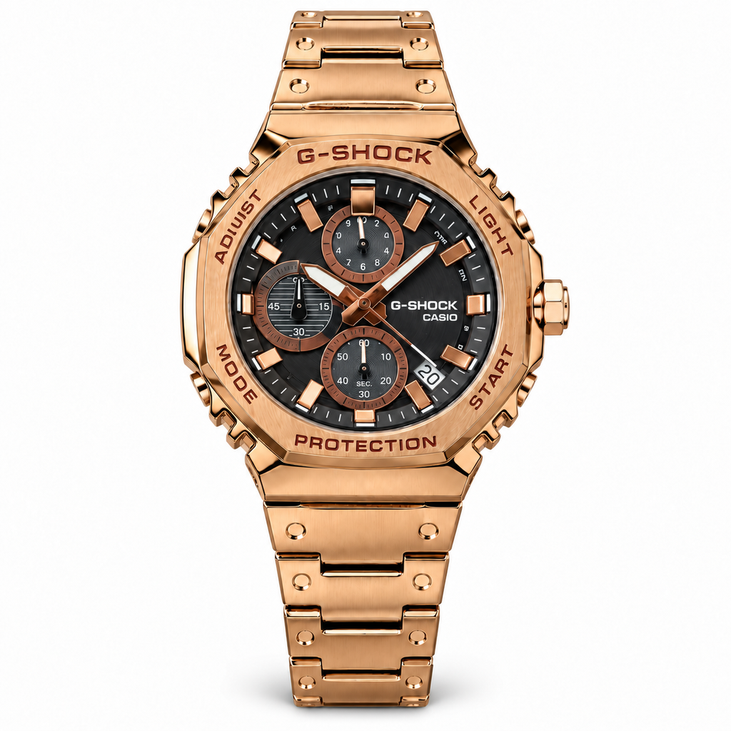 Casio G-Shock GMC-B2100D rose-gold-tone men’s watch on white background