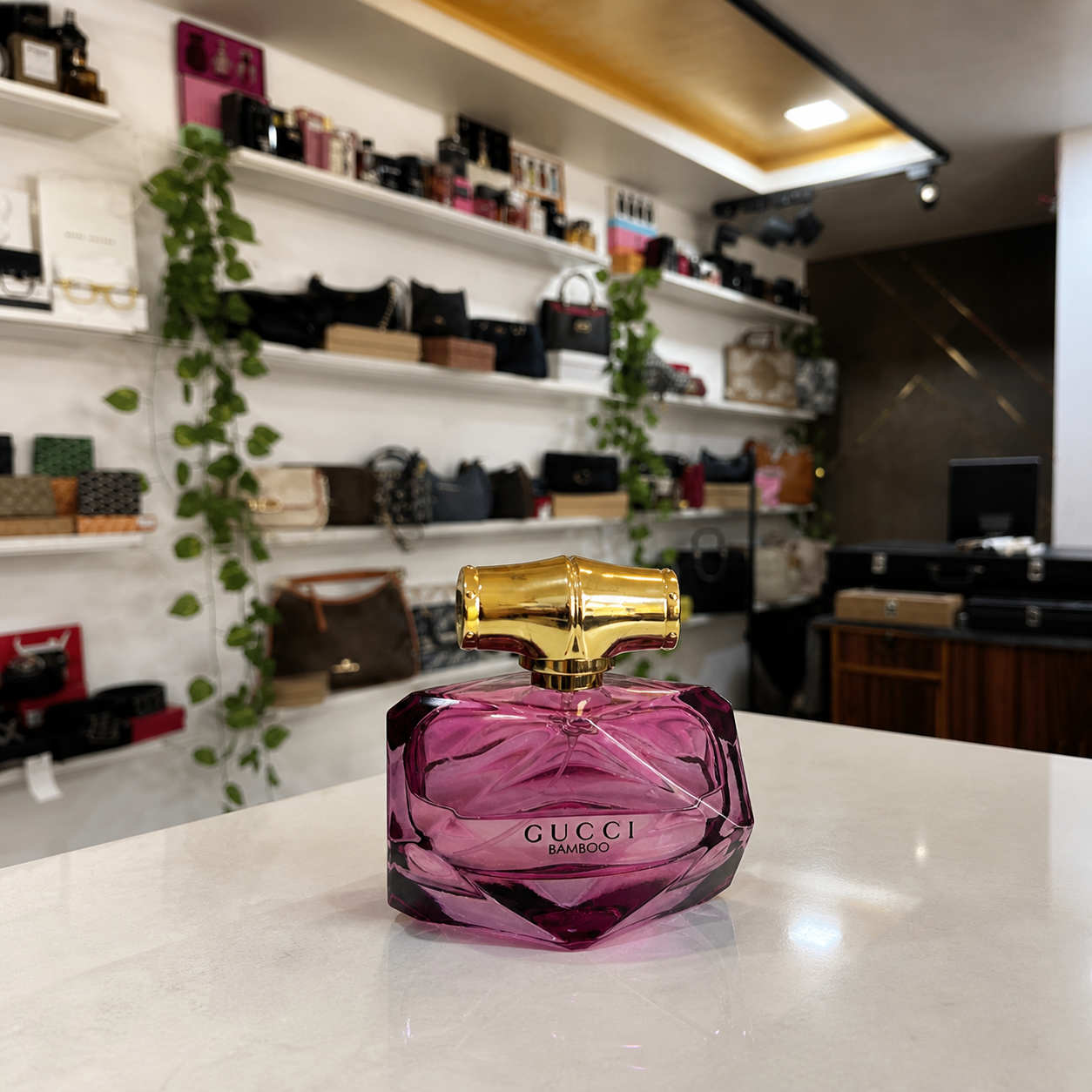 Gucci Bamboo Limited Edition Eau de Parfum bottle inside the PrimePicks store