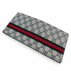 Gucci Beige GG Web Stripe Wallet on white background