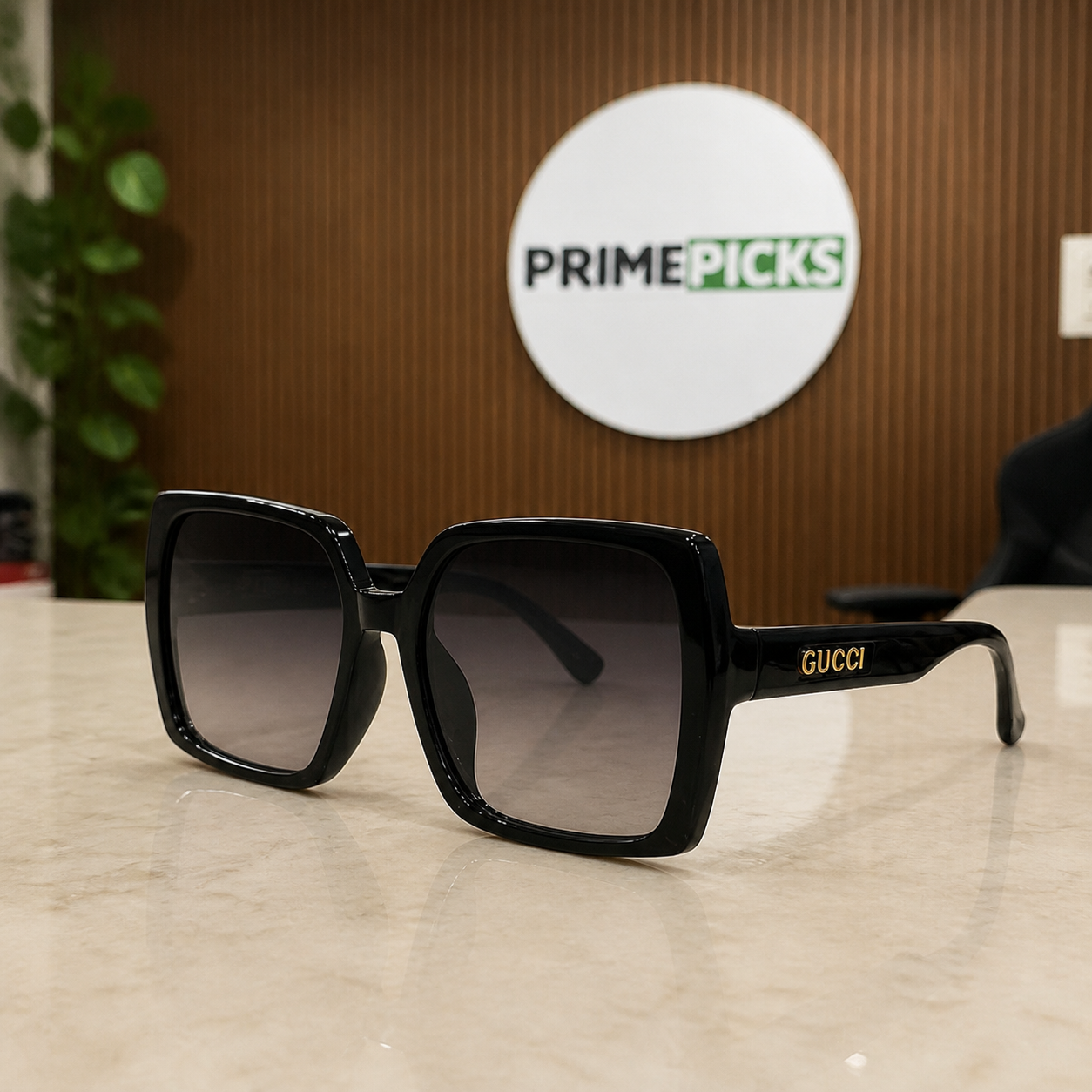 Gucci black oversized square gradient unisex sunglasses hero view