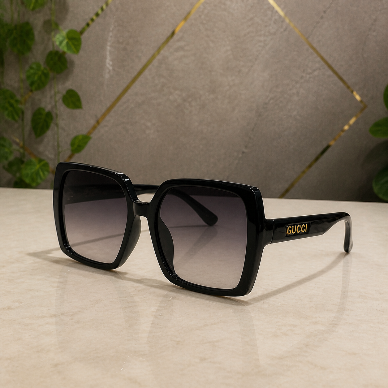 Gucci black square gradient sunglasses alternate angle