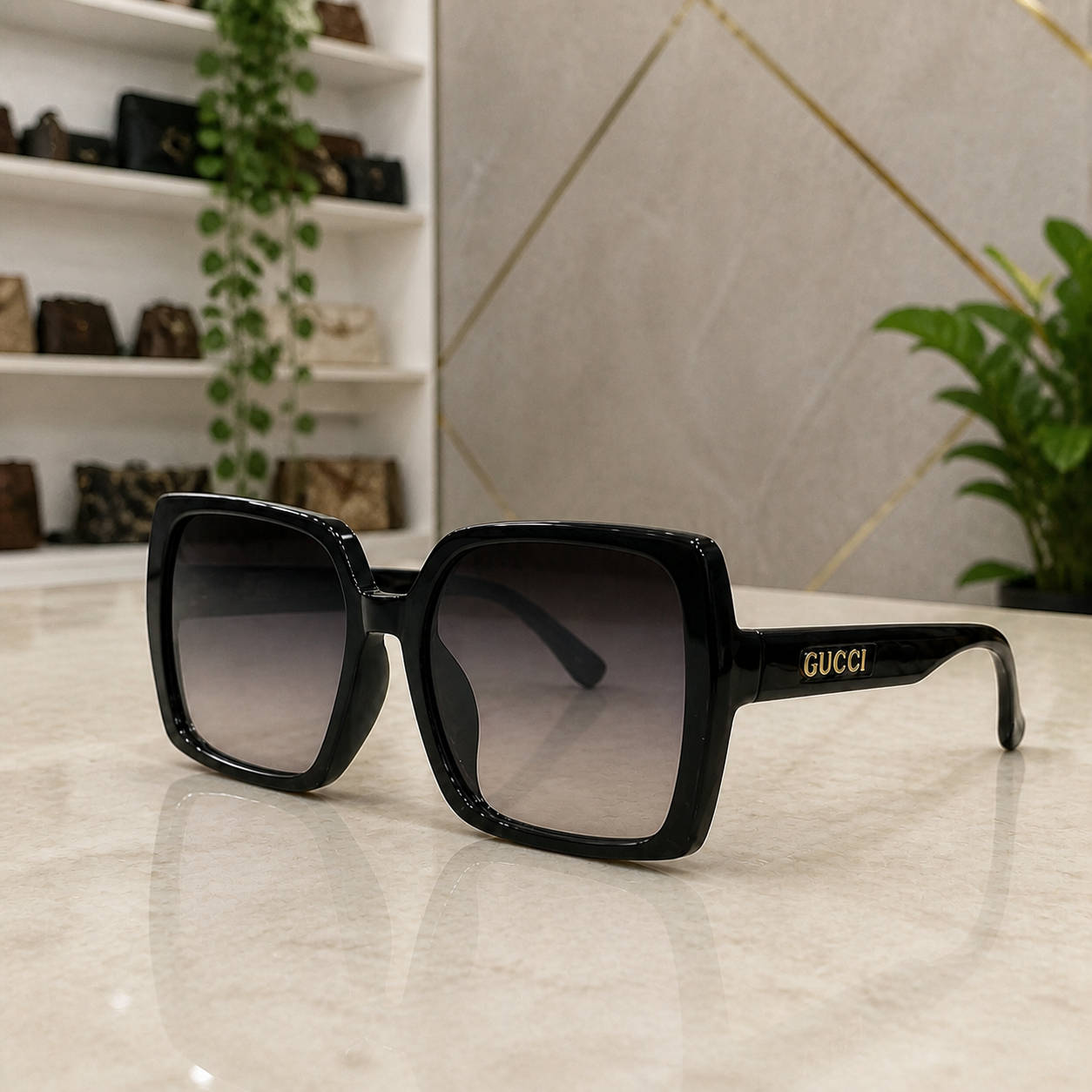 Gucci black gradient sunglasses PrimePicks office lifestyle