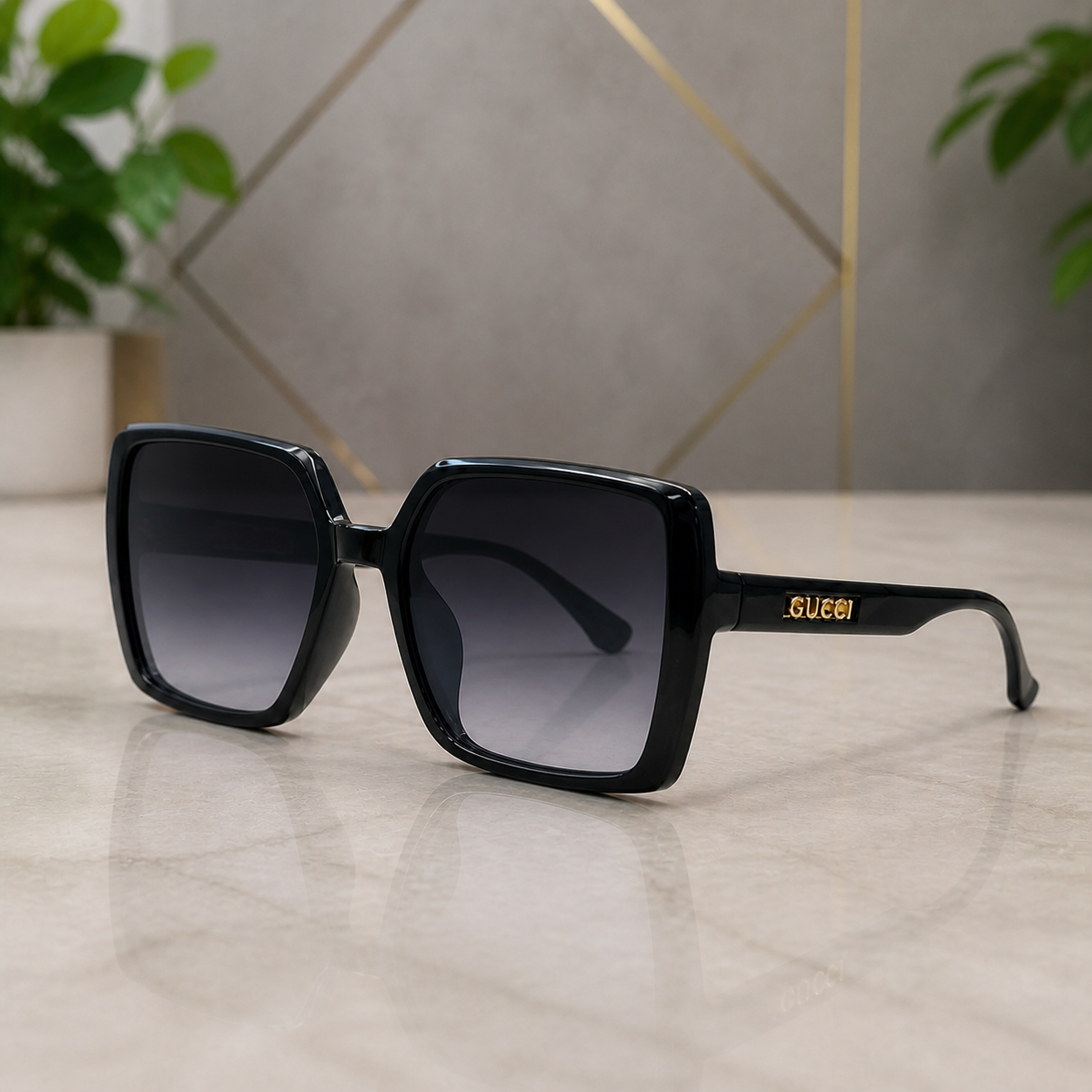 Gucci black square gradient sunglasses alternate angle