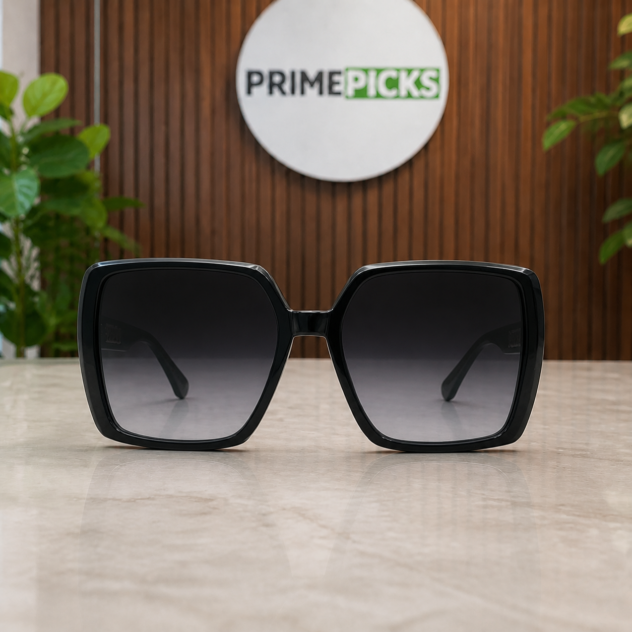 Gucci black oversized square sunglasses front view