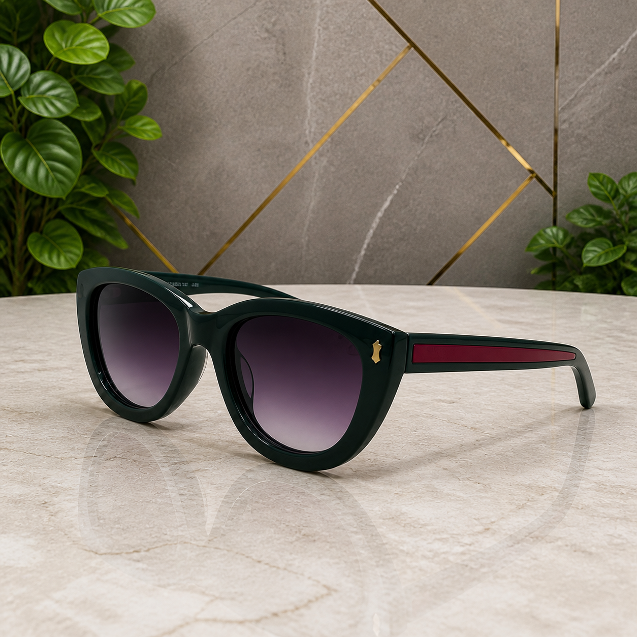 Gucci deep green cat-eye sunglasses alternate angle