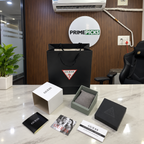 GUESS box and packaging reference at the PrimePicks office