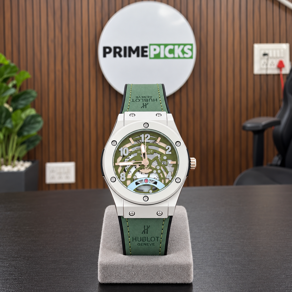 Hublot Big Bang Skeleton Edition green in the PrimePicks office