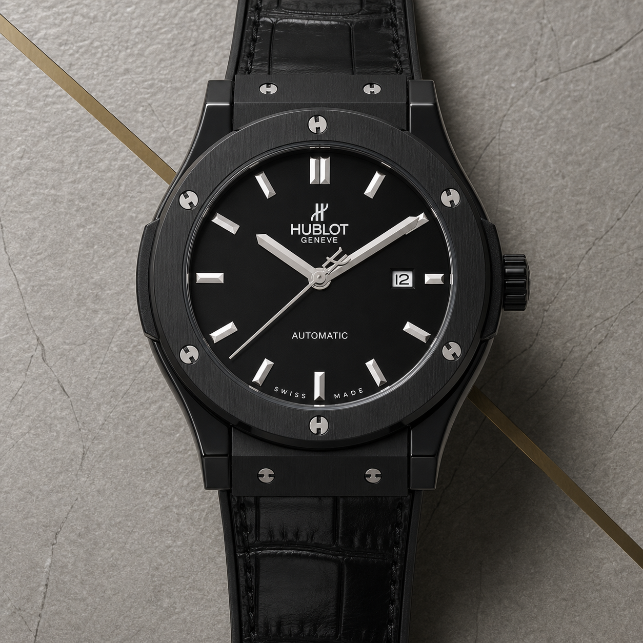 Hublot Classic Fusion 44mm black dial automatic watch close-up