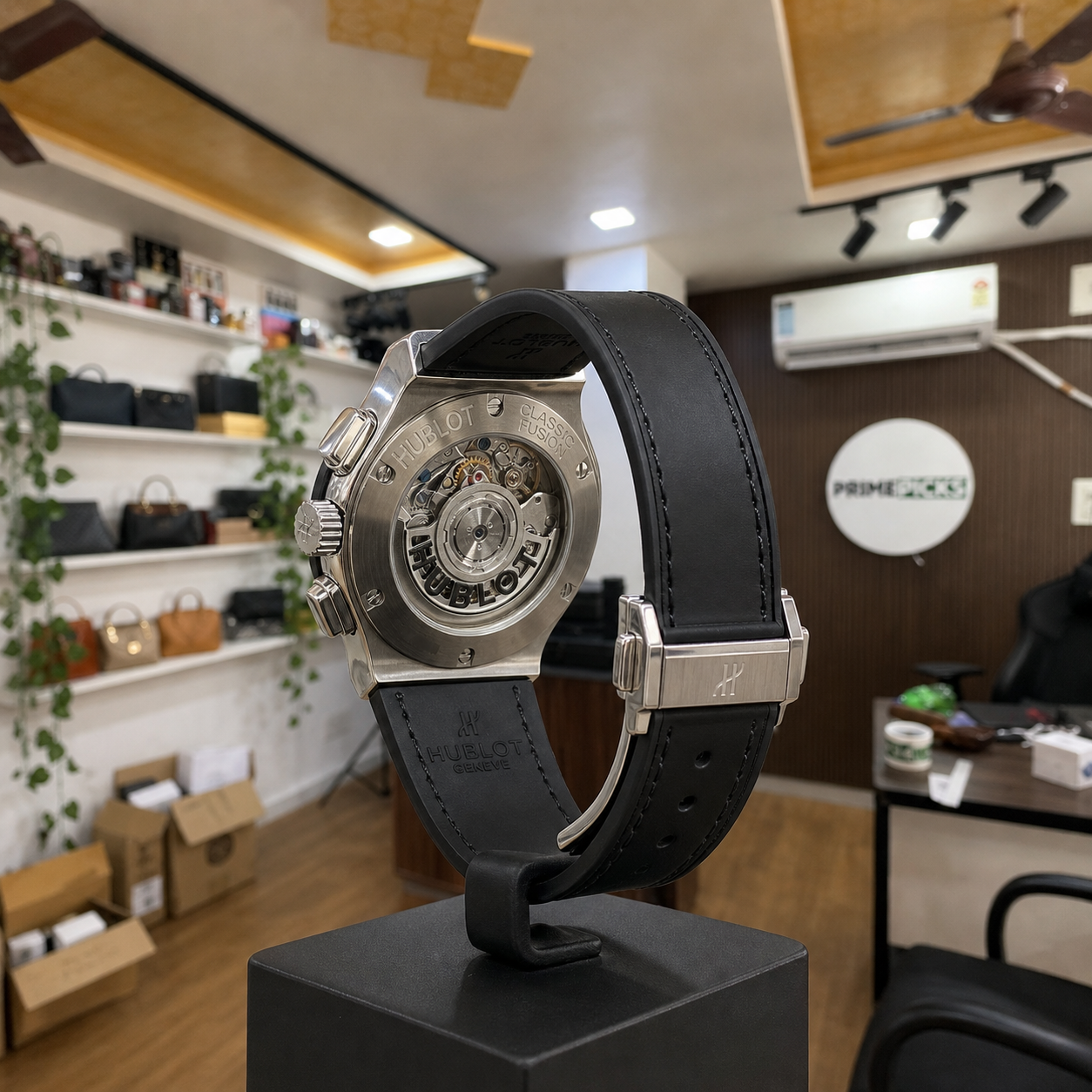 Hublot Classic Fusion chronograph exhibition caseback