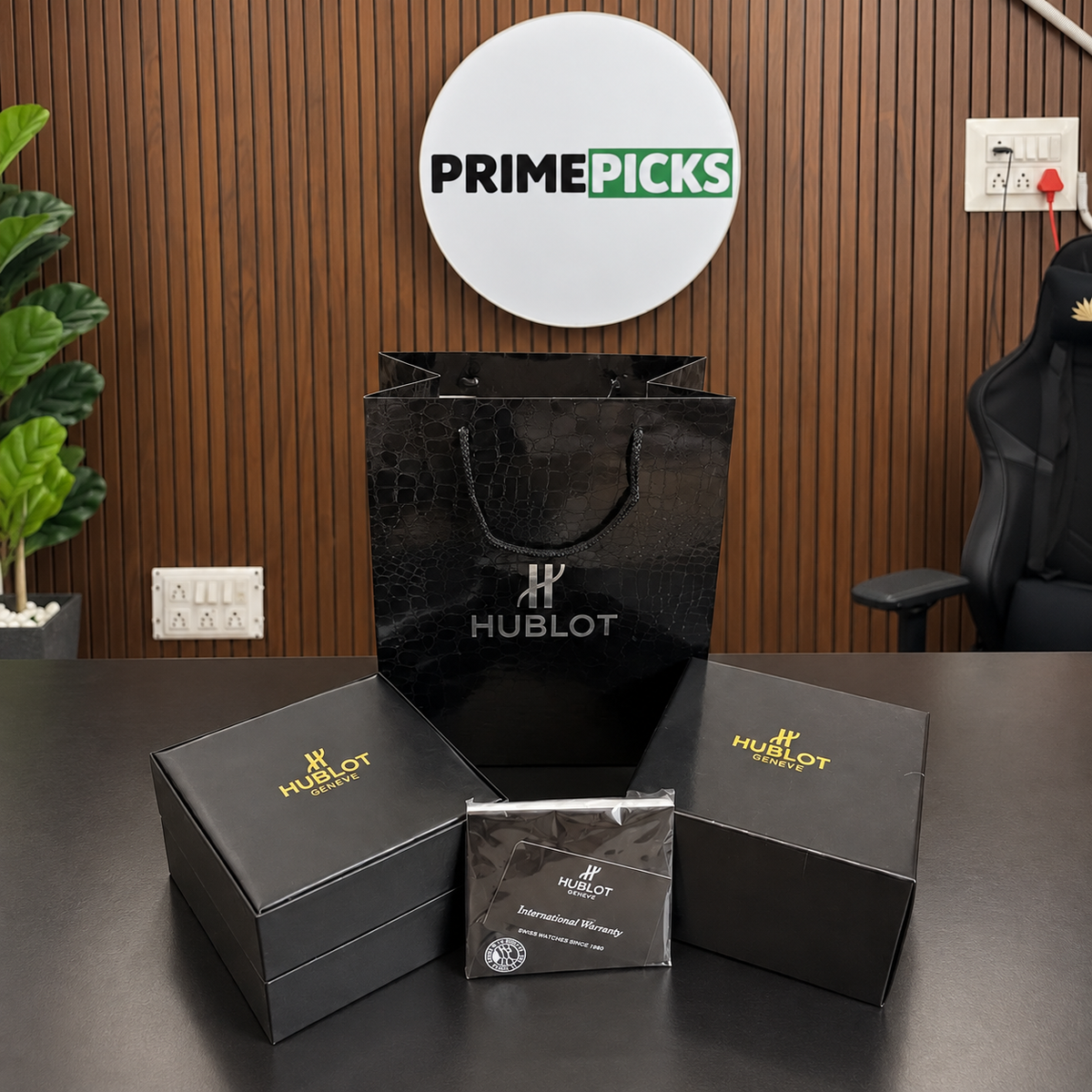 Hublot OG box package in the PrimePicks office