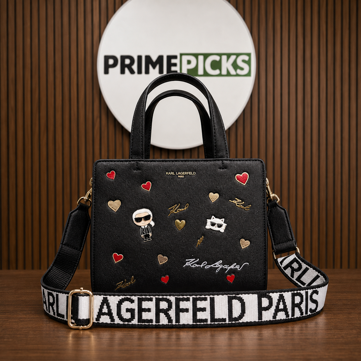 Karl Lagerfeld Paris Maybelle Satchel front hero view at PrimePicks
