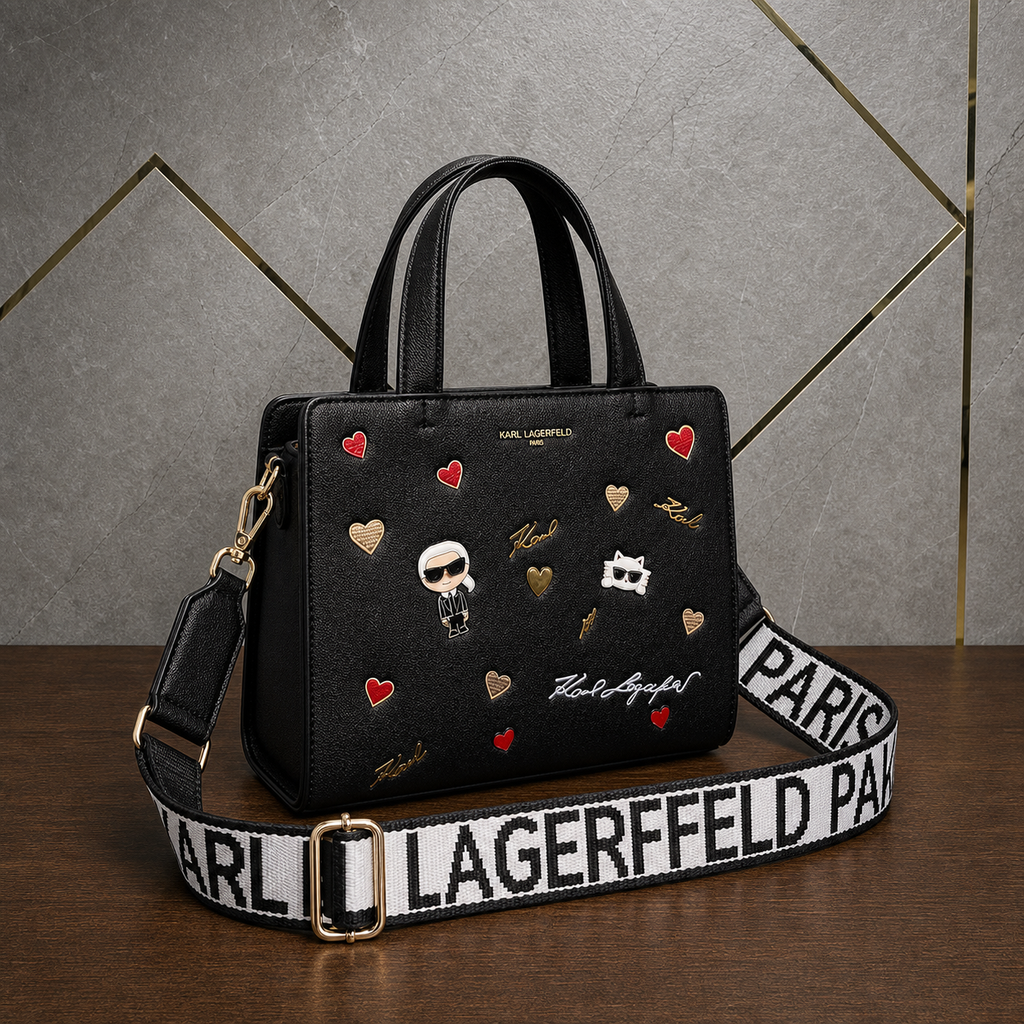 Karl Lagerfeld Paris Maybelle Satchel alternate view with woven strap