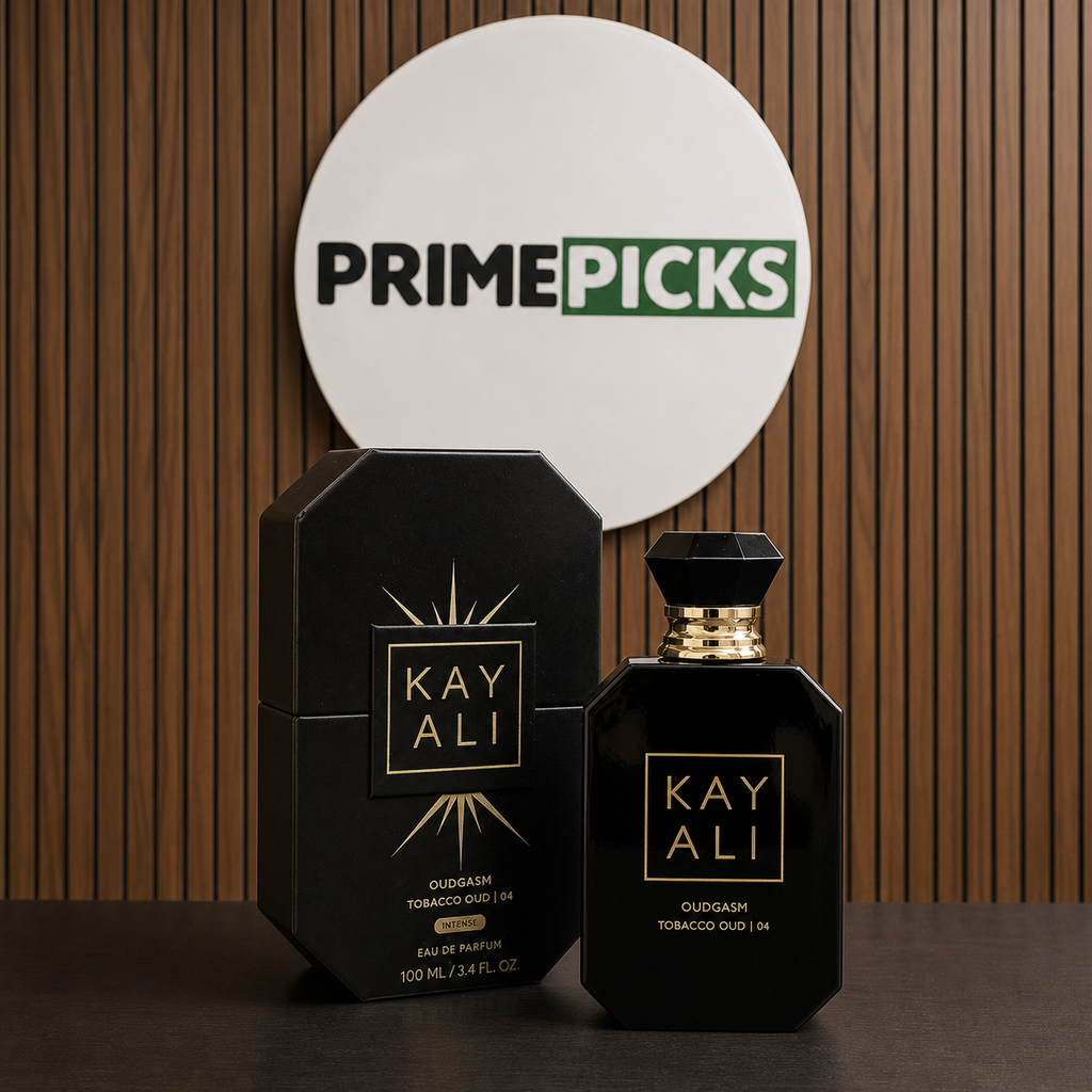 Kayali Oudgasm Tobacco Oud | 04 Intense Eau de Parfum 100ml with box at PrimePicks sign wall