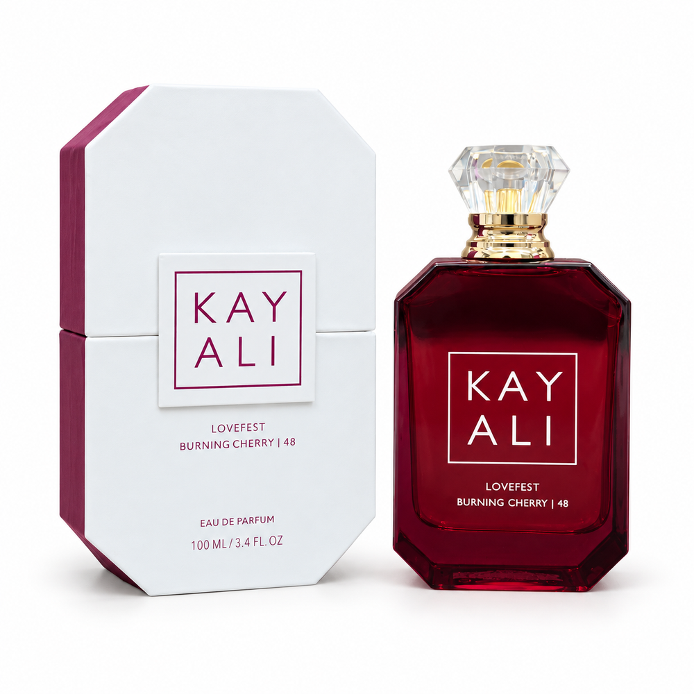 KAYALI Lovefest Burning Cherry | 48 Eau de Parfum 100 ml on white background