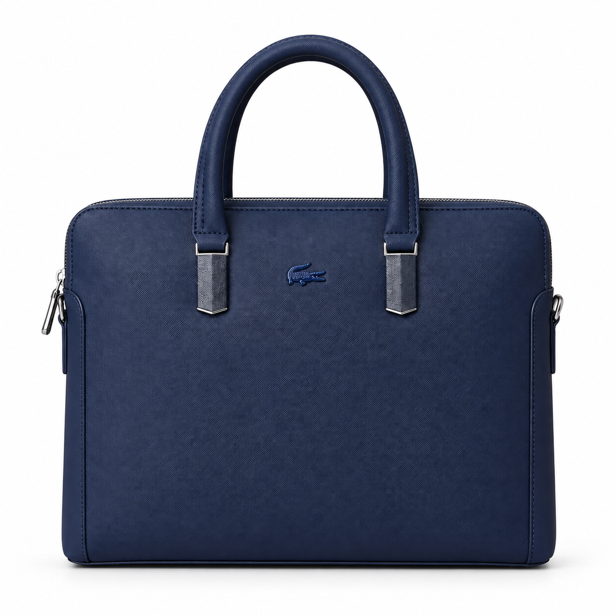 Lacoste structured laptop bag in Navy Blue on a white background
