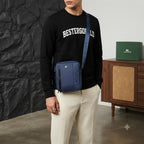 Navy Lacoste On The Go small messenger bag worn crossbody