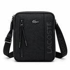 Lacoste On The Go small messenger bag in Black on a white background