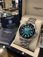 Longines HydroConquest watch displayed with presentation box