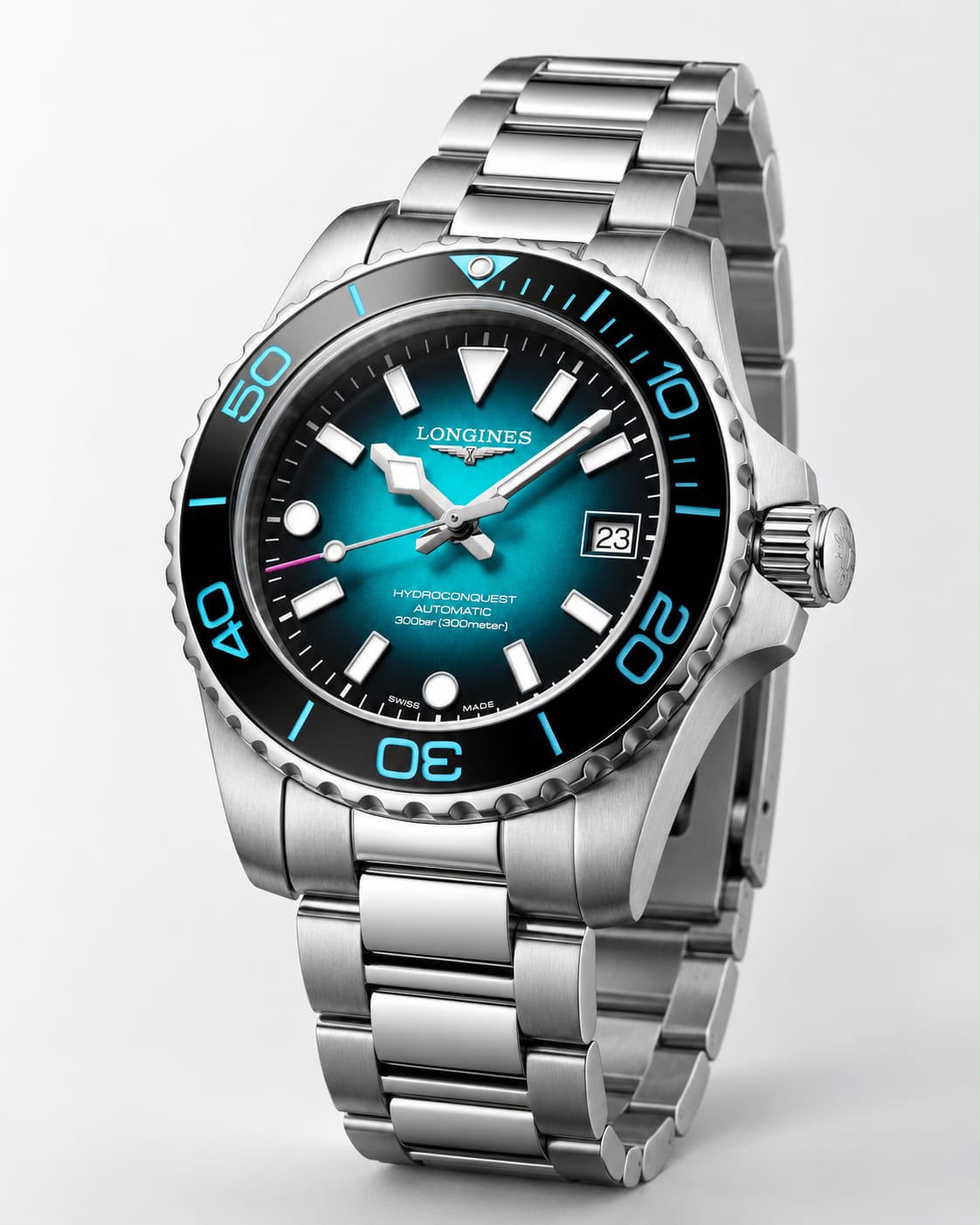 Longines HydroConquest Commonwealth Game Edition men’s watch on white background