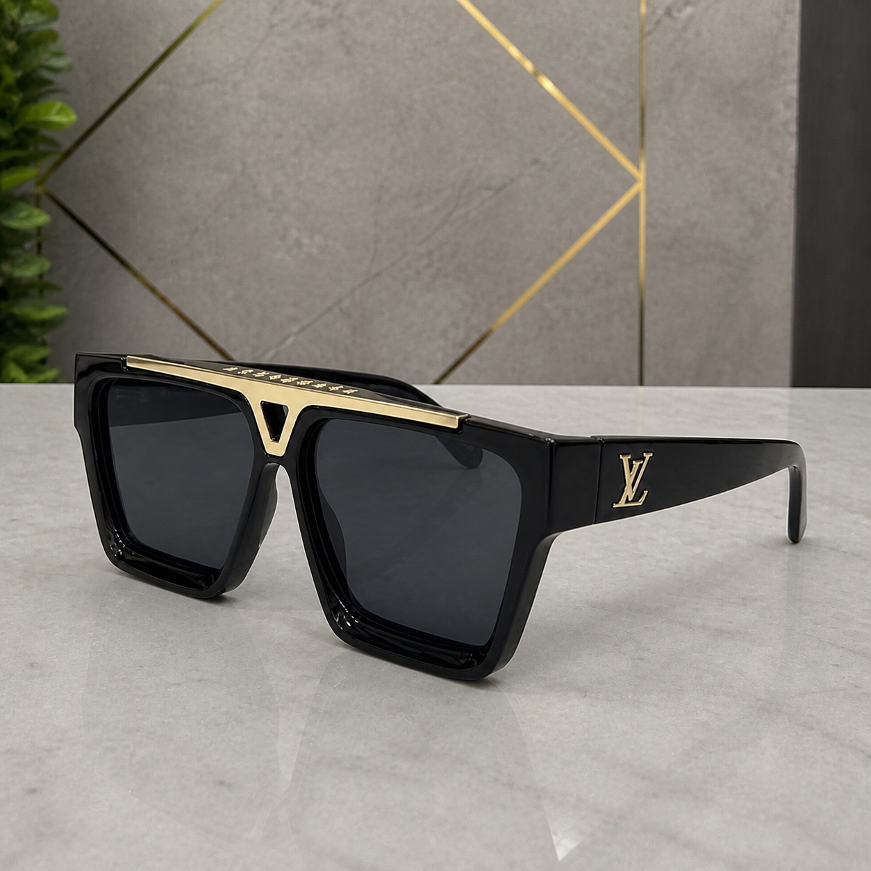 Louis Vuitton square sunglasses alternate office angle