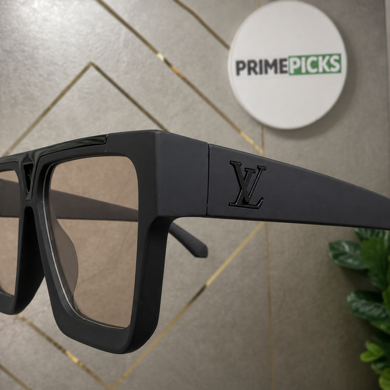 Louis Vuitton sunglasses raised black LV temple detail