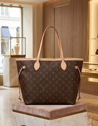 Louis Vuitton Neverfull-style tote Brown Monogram front view