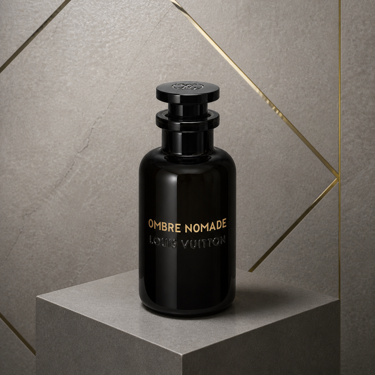 Louis Vuitton Ombré Nomade Eau de Parfum 100ml against the PrimePicks stone wall