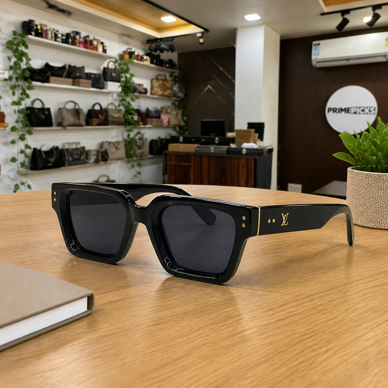 Louis Vuitton rectangular sunglasses PrimePicks office lifestyle