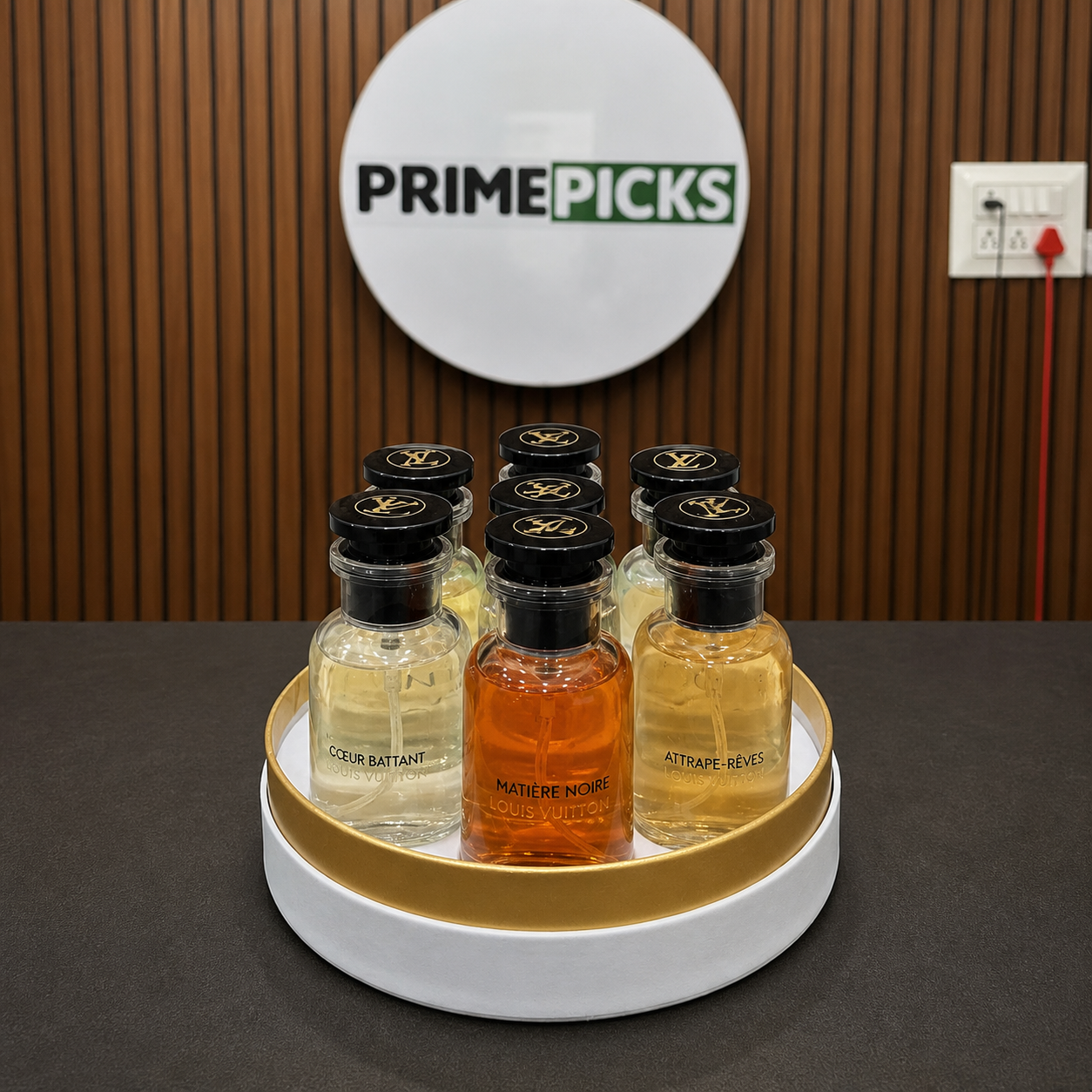 Louis Vuitton seven-piece 30ml perfume gift set at the PrimePicks office