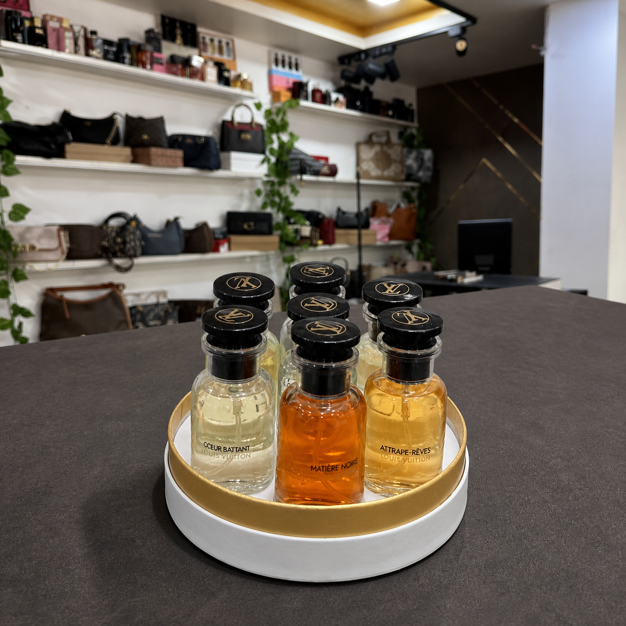 Louis Vuitton seven-piece 30ml perfume gift set inside the PrimePicks store