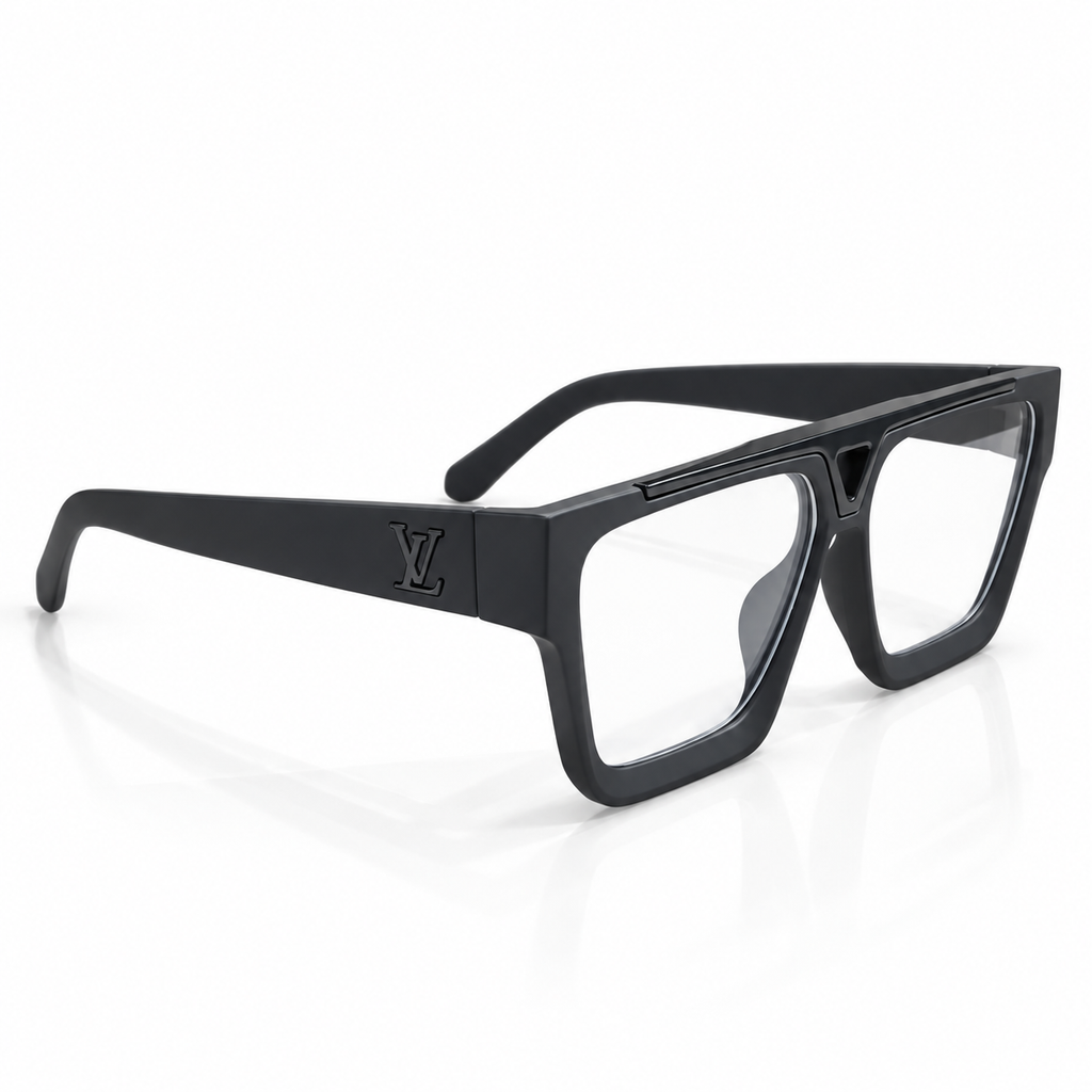Louis Vuitton - V-Brow Square Clear Lens - Sunglasses on white background
