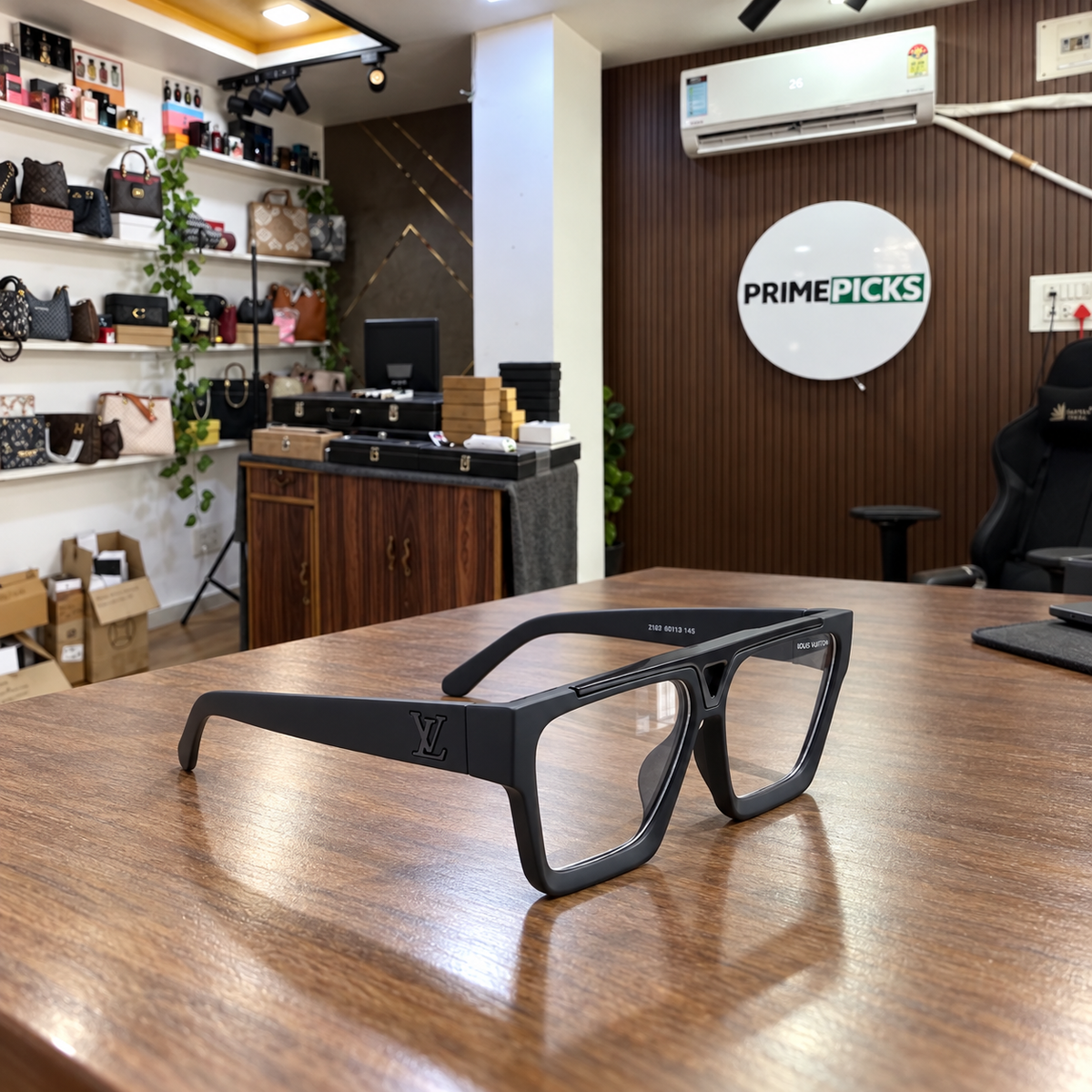 Louis Vuitton - V-Brow Square Clear Lens - Sunglasses office-front view